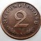 2.873 GERMANIA 2 REICHSPFENNIG 1938 A