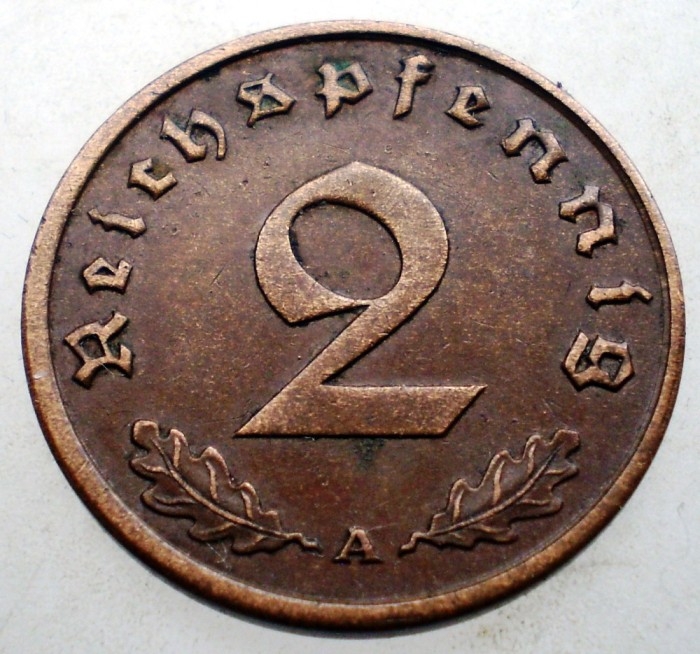 2.873 GERMANIA 2 REICHSPFENNIG 1938 A