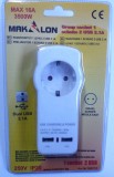 MAKALON Adaptor priza Schuko cu incarcator 2xUSB 2.1A MK