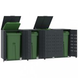 Gossi depozitare cos gunoi roti 4 cosuri antracit 276x79x117 cm otel