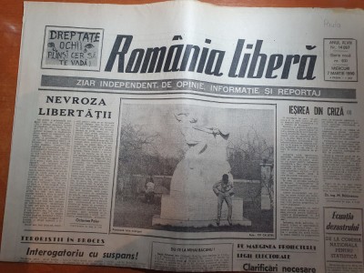 ziarul romania libera 7 martie 1990-articolul &amp;quot; teroristii in proces &amp;quot; foto