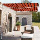 VidaXL Copertină autonomă retractabilă manual, oranj/maro, 350x250 cm
