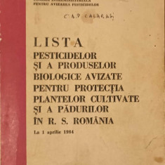 LISTA PESTICIDELOR SI A PRODUSELOR BIOLOGICE AVIZATE PENTRU PROTECTIA PLANTELOR CULTIVATE SI A PADURILOR IN R.S.