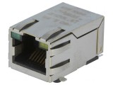 Soclu RJ45 Ecranat cu LED Aurit 8P8C