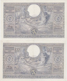 Belgia 2 X 100 Francs 20 Belgas 15.07.1943 XF+ CONSECUTIVE
