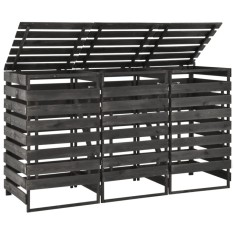 Gossi magazie de pubele tripla, 210x75x121 cm, lemn masiv pin vopsit