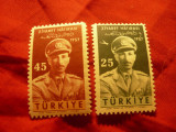 Serie Turcia 1957 -Personalitati Afganistan Mohamet Zahir , 2 valori, Nestampilat