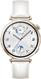 Smartwatch Huawei Watch GT 5 Jana-B19L, corp din inox auriu pal și curea alba din piele compozită, Blister 55020DJT