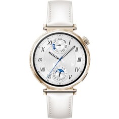 Smartwatch Huawei Watch GT 5 Jana-B19L, corp din inox auriu pal și curea alba din piele compozită, Blister 55020DJT