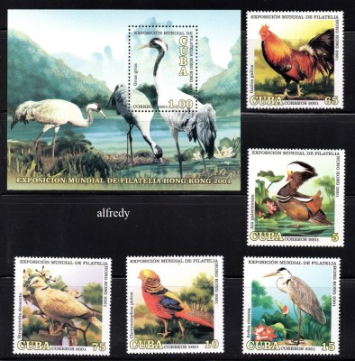 CUBA 2001, Fauna, Pasari, serie neuzata, MNH foto