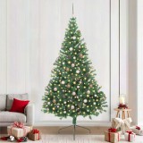 vidaXL Brad de Crăciun artificial pre-iluminat Verde 240 cm PVC 3397035