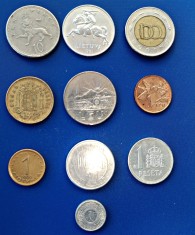 Lot 10 monede straine, romanesti și jetoane, circulate conform foto 26F : Spania Antilele Olandeze Rom&acirc;nia LituaniaTrinidad Tobago Ungaria Spania
