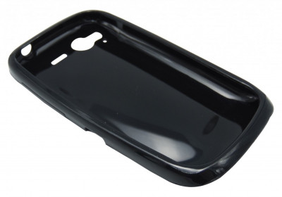 Husa silicon negru lucios pentru HTC Desire S foto