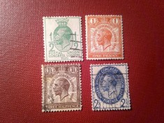 Serie mica Marea Britanie George V - 1929 Congres UPU , 4 valori stampilate