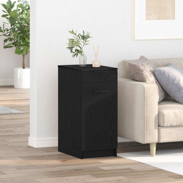 vidaXL Dulap pentru birou Stejar negru 33 x 50 x 75 cm Lemn compozit 862103
