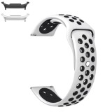 Curea silicon compatibila Samsung Galaxy Watch9 44mm/40mm, Samsung Galaxy Watch 8 44mm/40mm, Alb/Negru