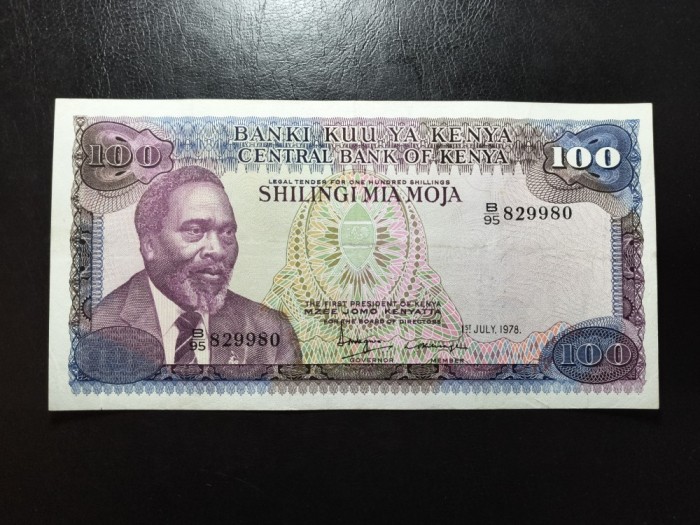 KENYA 100 SHILINGI 1978 SUPERBĂ