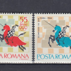 ROMANIA 1966 LP 621 OLIMPIADA DE SAH DE LA HAVANA SERIE MNH