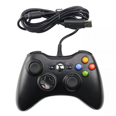 Controller xbox 360 cu fir, joystick profesional prin cablu USB pentru Xbox360 foto