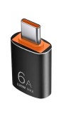Cumpara ieftin Adaptor USB-C negru 6A 120W Max la USB-A, incarcare rapida si transfer date pana la 10 Gbps, pentru telefon, tableta, laptop si accesorii USB