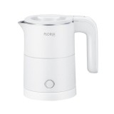 Fierbator electric Floria ZLN1735, Capacitate 500ml, Putere 1000W, Pereti dublii, Inox, Alb