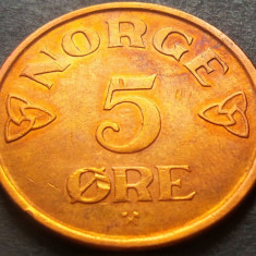 Moneda istorica 5 ORE - NORVEGIA, anul 1957 * cod 3101