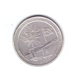 Moneda SUA 25 centi/quarter dollar 2013 P Maryland Fort McHenry, stare buna, curata