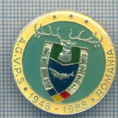 AX 153 INSIGNA VANATOARE SI PESCUIT SPORTIV PERIOADA RSR -A.G.V.P.S -1948-1988