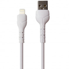 Cablu date/incarcare Devia Kintone Series, conector compatibil Apple la USB, 2.1A, 1 m, alb