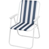 Scaun pliabil gradina, camping, pescuit, model dungi, albastru, alb, 53x55x73 cm, Strend Pro