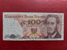 Bancnota 100 zloti 1986,Polonia. foto
