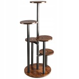Suport pentru flori si ghivece cu 6 niveluri,structura metalica rezistenta cu polite rotunde de 18 cm,stil industrial si loft,baza stabila de 32 cm