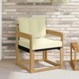 vidaXL Canapea de exterior Lemn solid de Acacia și Textilene Alb 3439032