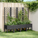 Jardiniera de gradina cu spalier, negru, 160x40x142 cm, PP GartenMobel Dekor, vidaXL