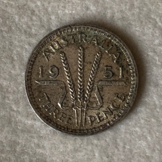 3 Pence 1951 Australia - Argint