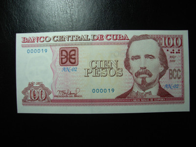 CUBA 100 PESOS 2020 UNC SERIE MICA foto