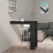 vidaXL Masă bar de perete, negru, 102x45x103,5 cm, lemn compozit 811782