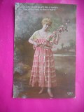 HOPCT 12120 ANUL 1911 -FELICITARE VECHE -FEMEI FRUMOASE -FRANTA -EUROPA - -ROMANTICA- -CIRCULATA