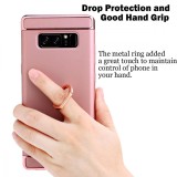 Husa protectie pentru Samsung Galaxy Note 8, Luxury Rose-Gold Plated cu Inel de sustinere