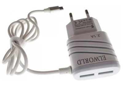 Incarcator Rapid Universal Usb cu 2 Porturi si Cablu Micro Usb Elworld foto