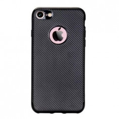 Husa iPhone 7 TPU Aspect Carbon Negru foto