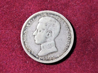 SPANIA - 1 PESETA 1903 - ALFONSO XIII SM-V - (Argint ) (265) foto