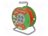 Prelungitor alimentare PLASTROL 3x1,5mm2 50m cu 4 prize PVC 16A