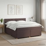 Cumpara ieftin Pat boxspring cu saltea Maro inchis 160 x 200 cm Tesatura