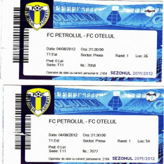 Bilet intrare fotbal folosite Petrolul Ploiesti - Otelul Galati 4 august 2012