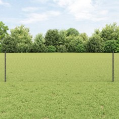 Set Posturi de Gard vidaXL 5 buc U-Channel Gri 60 cm Oțel, Gard Hexagonal vidaXL Gri 0,5x10 m Oțel