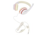 Căști Over-Ear cu Microfon Alb-Roșu Jack 3.5mm 1.8m