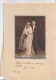 Fotografie mare pe carton - mire si mireasa - atelier Foto Tehnica 1929 Bucuresti