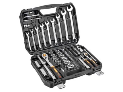 Set Chei Tubulare 6 Puncte NEO TOOLS 82 Buc 1/2&amp;quot; și 1/4&amp;quot; Cod 10-058 foto
