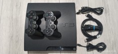 Ps3, Playstation 3 slim 500Gb,146 jocuri,2 manete,modat,GTAV,Fifa19 foto